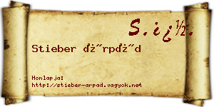 Stieber Árpád névjegykártya
